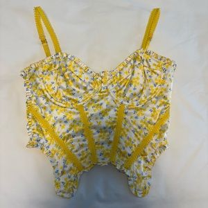 For Love and Lemons yellow corset top size xs!